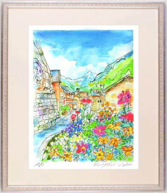 石井清 マッターホルンを望む花壇・G