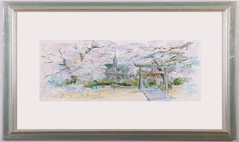 石井清 桜咲く崎津天主堂・B