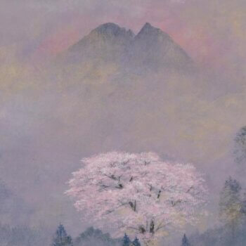 笠青峰 由布の春